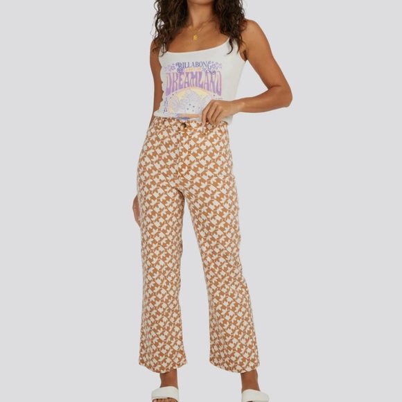 Billabong Pants - Billabong Women's Tan Geometric Pants